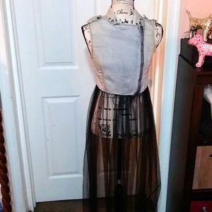 Jean Vest with mesh train Sz S